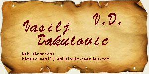 Vasilj Dakulović vizit kartica